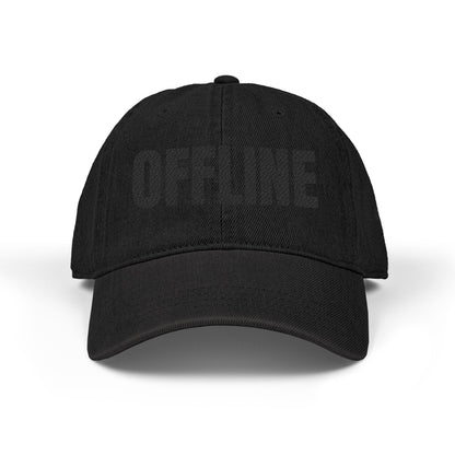 OFFLINE Embroidered Denim Hat — Casual Black Baseball Cap
