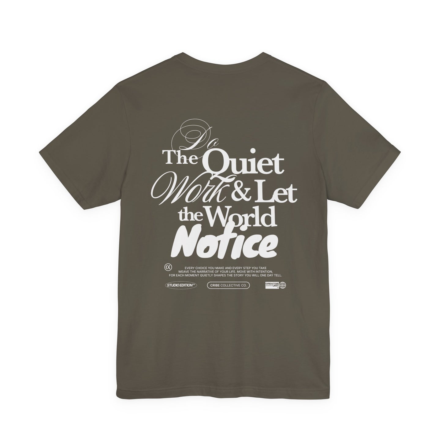 Do the Quiet Work Outline Tee — Minimal Graphic T-Shirt