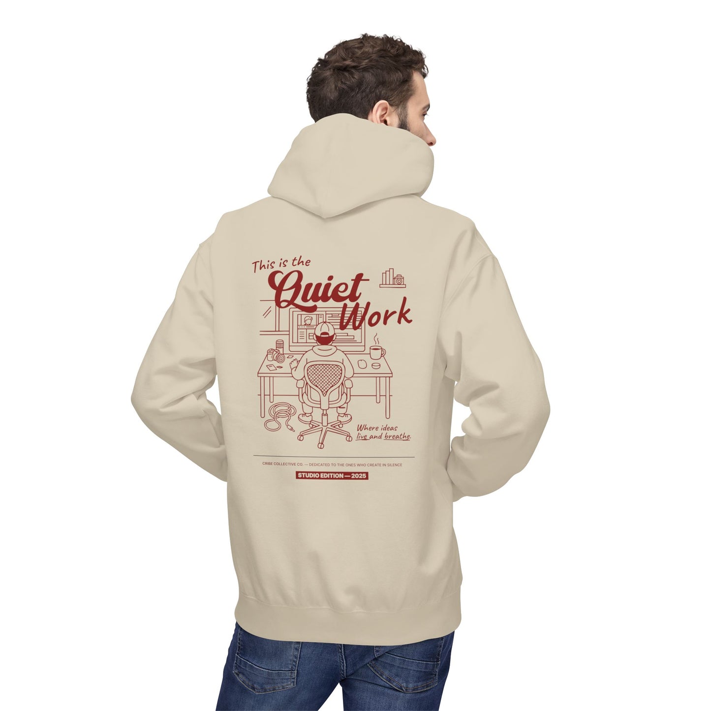 Quiet Work Hoodie — "This is the Quiet Work" Illustration Work-From-Home Hoodie
