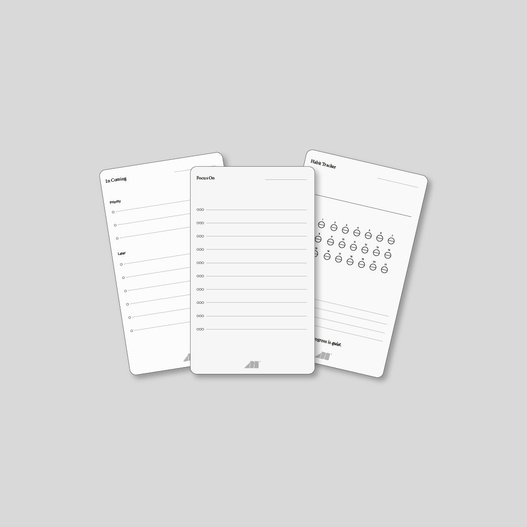Focus On — Productivity Cards Set (Letter PDF)